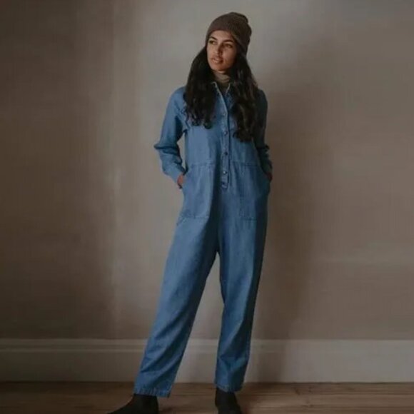 The simple folk denim jumpsuit - Picture 1 of 6